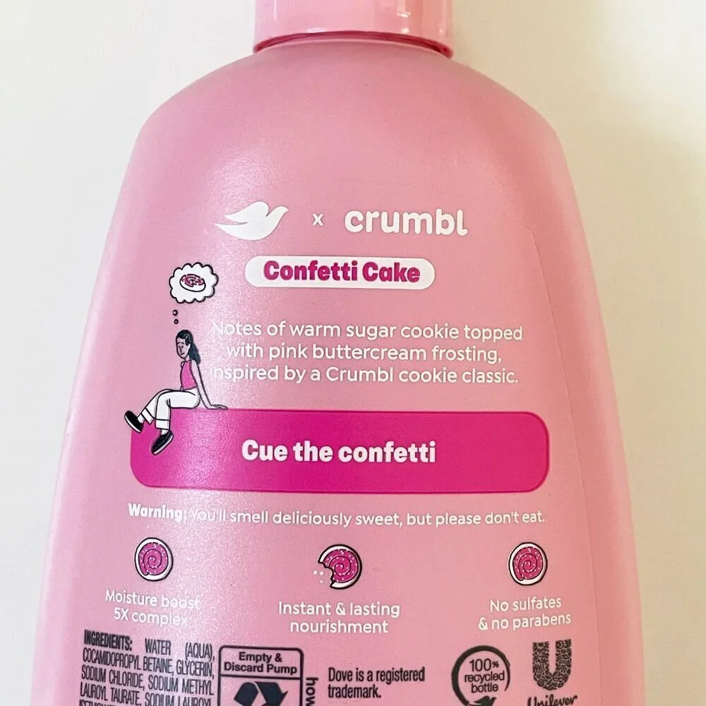 new!! Dove Crumbl Moisturizing Liquid Hand Wash Confetti Cake, 12 oz